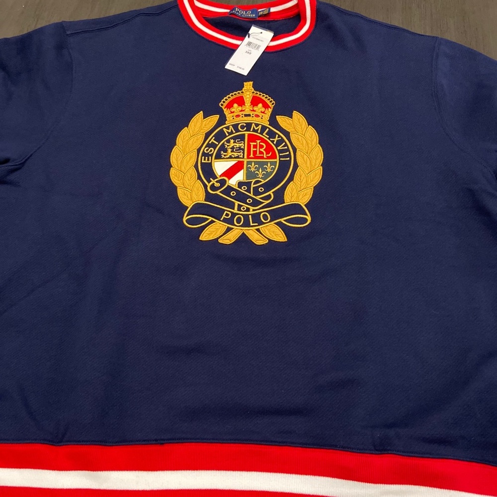 COPY - Polo Ralph Lauren Crest Navy Blue Fleece Crewneck Sweatshirt